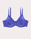 Curvy Couture Sheer Mesh Full Coverage Unlined Underwire Bra in Radiant Plum