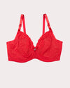 Curvy Couture Sheer Whisper Full Coverage Unlined Underwire Bra in Diva Red
