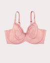 Curvy Couture Sheer Mesh Full Coverage Underwire Bra with Geometric Trim in Wisteria