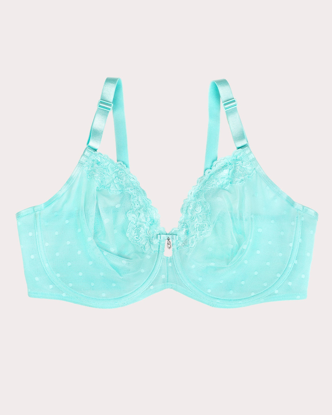 Curvy Couture Sheer Whisper Full Coverage Unlined Underwire Bra in Aruba Blue