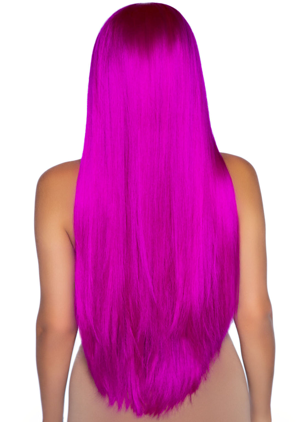 33 Inch Long Straight Center Part Wig - Raspberry - Love it Curvy