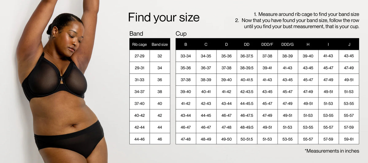 Curvy Couture Bra Size Guide - Find Your Size Chart