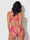 Harlow Lace Underwire Bra & High Waist Backless Panty Set from Love It Curvy