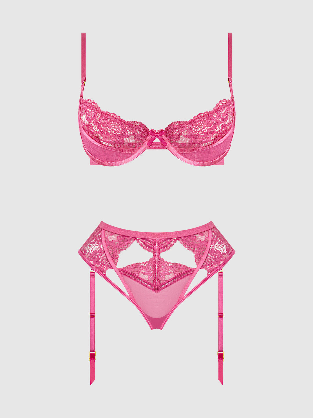 Harlow Lace Underwire Bra &amp; High Waist Backless Panty Set from Love It Curvy