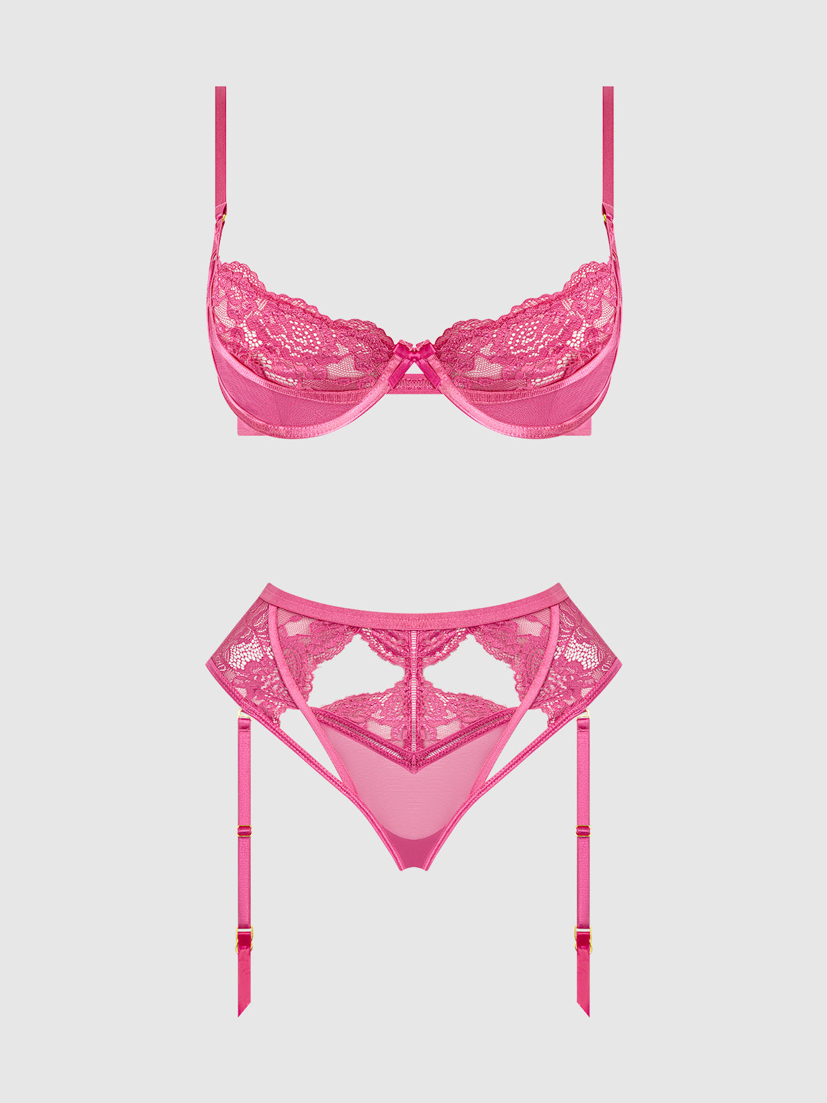 Harlow Lace Underwire Bra & High Waist Backless Panty Set from Love It Curvy