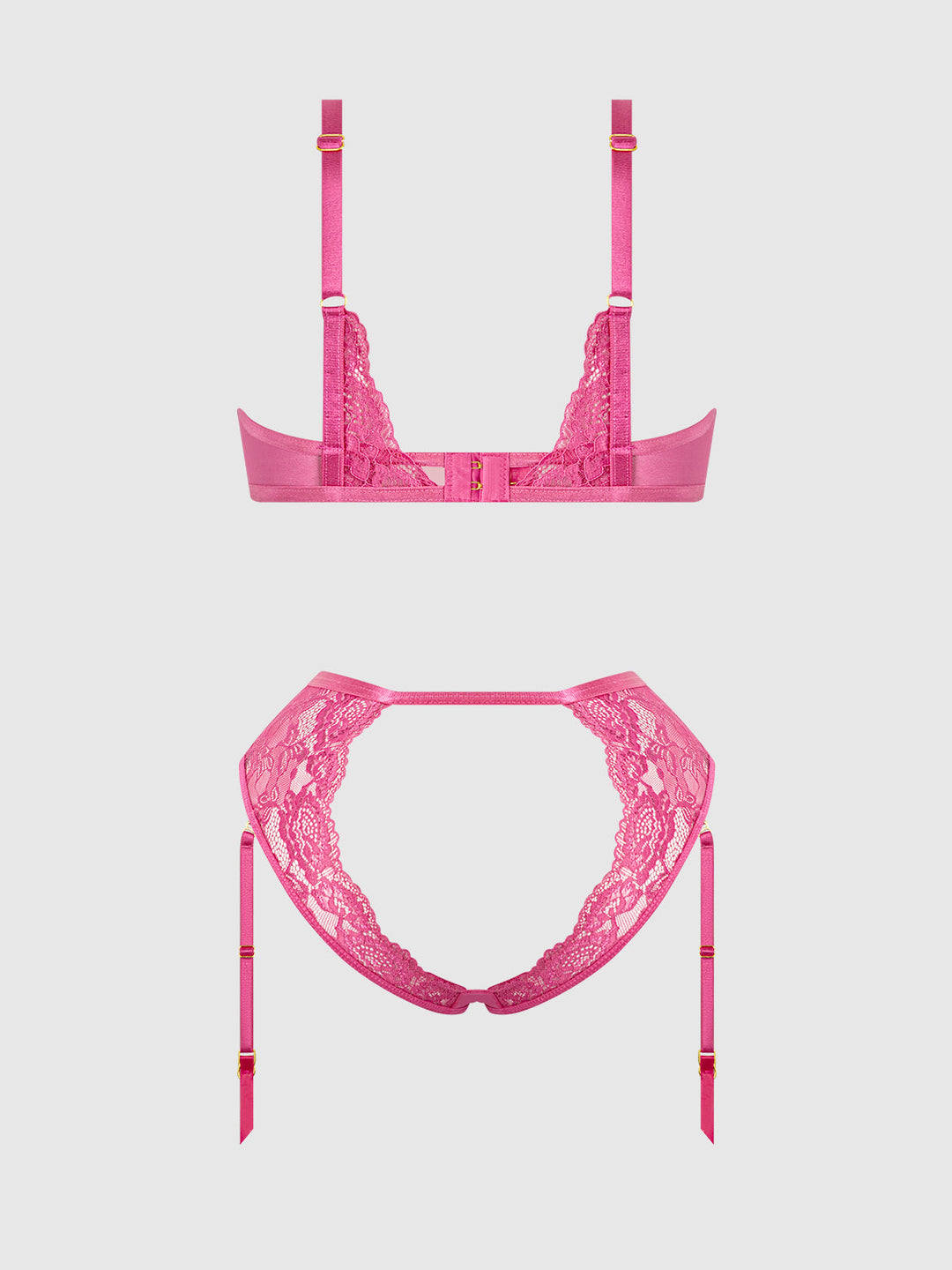 Harlow Lace Underwire Bra &amp; High Waist Backless Panty Set from Love It Curvy
