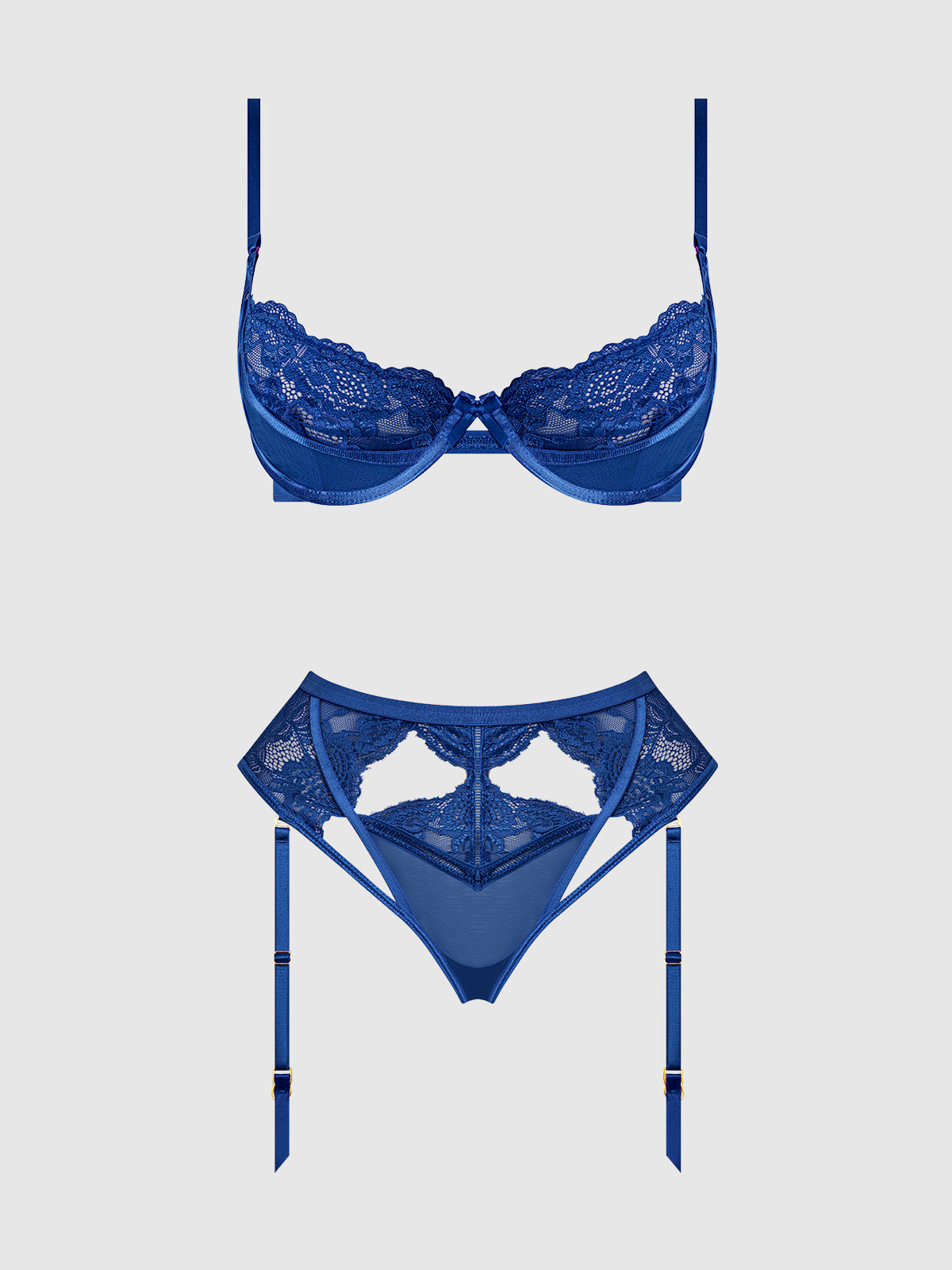 Harlow Lace Underwire Bra & High Waist Backless Panty Set | Love It Curvy Secondary image