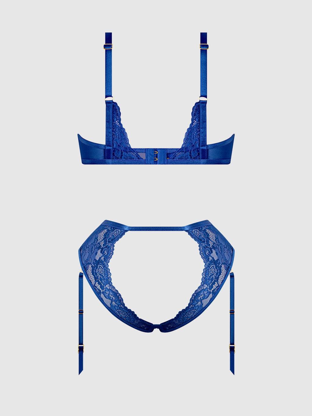Harlow Lace Underwire Bra & High Waist Backless Panty Set from Love It Curvy