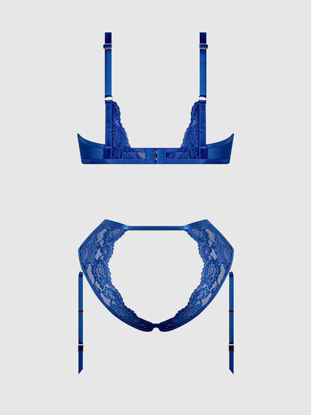 Harlow Lace Underwire Bra &amp; High Waist Backless Panty Set from Love It Curvy