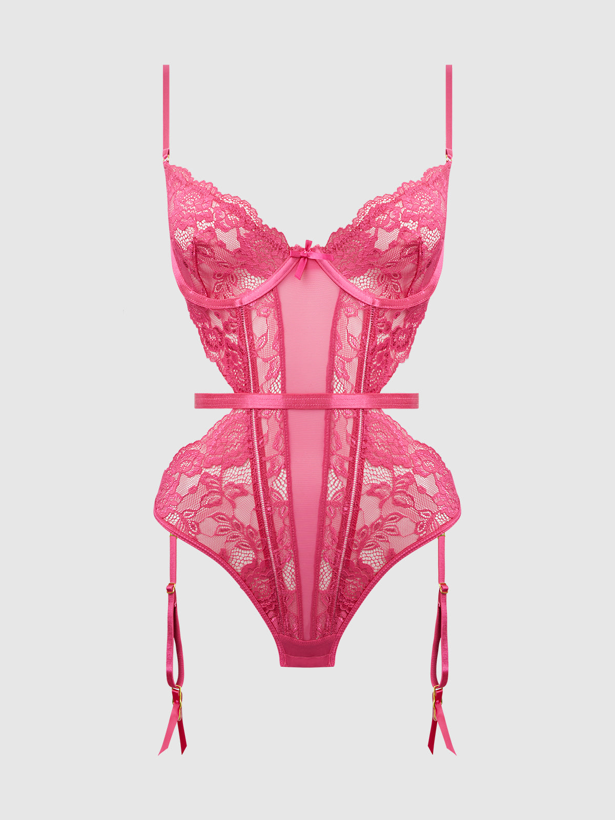 Harlow Lace & Mesh Underwire Teddy | Love It Curvy Secondary image