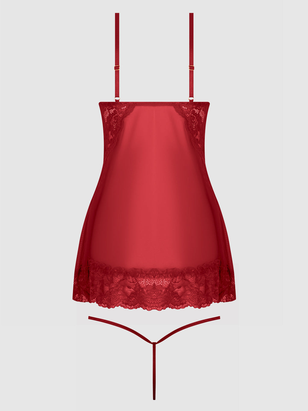 Harlow Lace & Mesh Babydoll & G-String Set from Love It Curvy