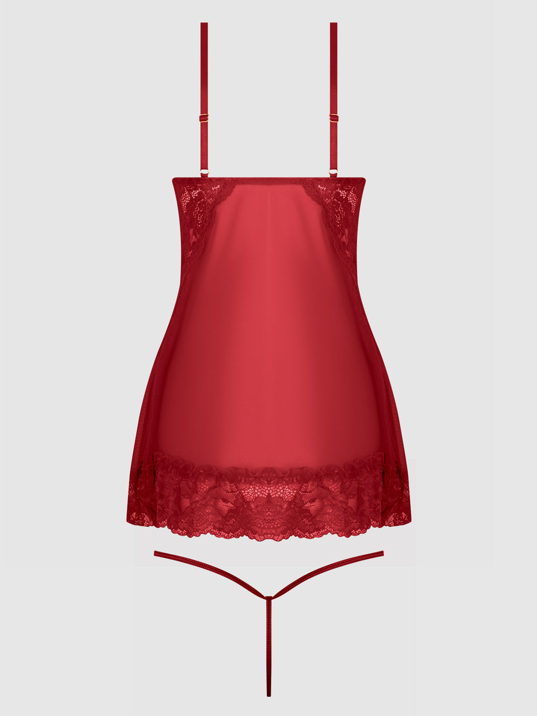 Harlow Lace &amp; Mesh Babydoll &amp; G-String Set from Love It Curvy