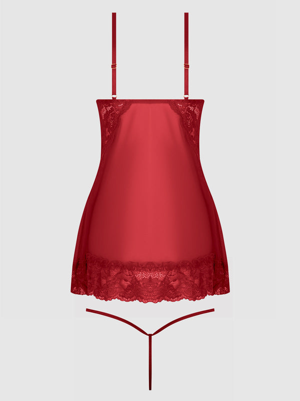Harlow Lace & Mesh Babydoll & G-String Set from Love It Curvy