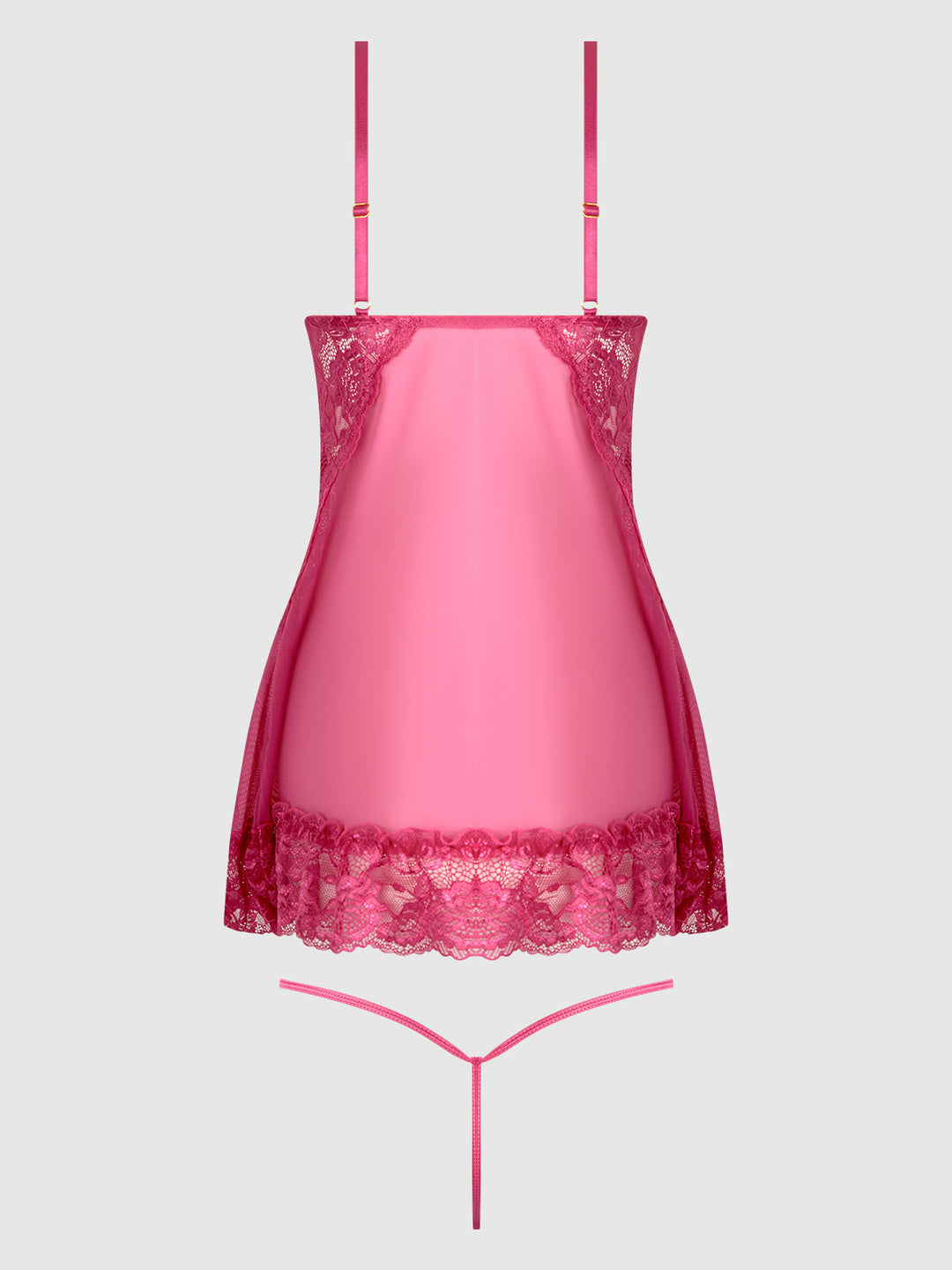 Harlow Lace &amp; Mesh Babydoll &amp; G-String Set from Love It Curvy