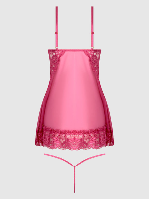 Harlow Lace & Mesh Babydoll & G-String Set from Love It Curvy