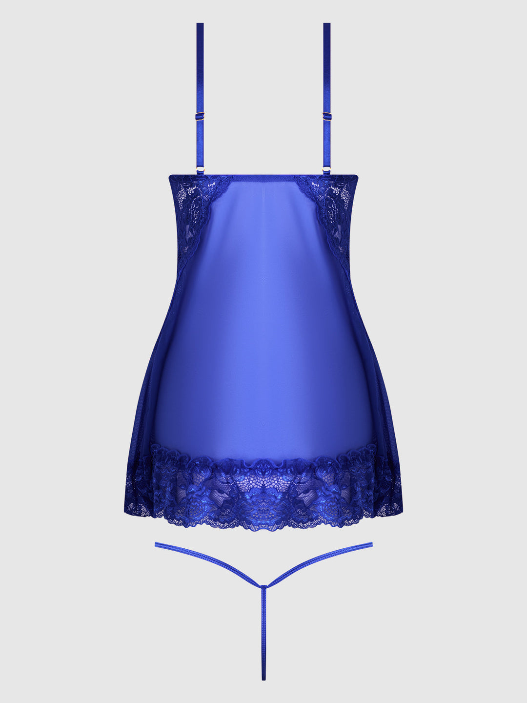 Harlow Lace &amp; Mesh Babydoll &amp; G-String Set from Love It Curvy
