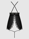 Mila Eyelash Lace & Mesh Babydoll & G-String Set from Love It Curvy