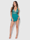 Mila Eyelash Lace & Mesh Babydoll & G-String Set from Love It Curvy