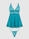 Mila Eyelash Lace & Mesh Babydoll & G-String Set from Love It Curvy
