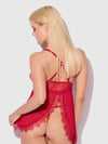 Mila Eyelash Lace & Mesh Babydoll & G-String Set from Love It Curvy