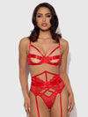 Nadia Lace & Mesh Bra, Garter & G-String Set from Love It Curvy