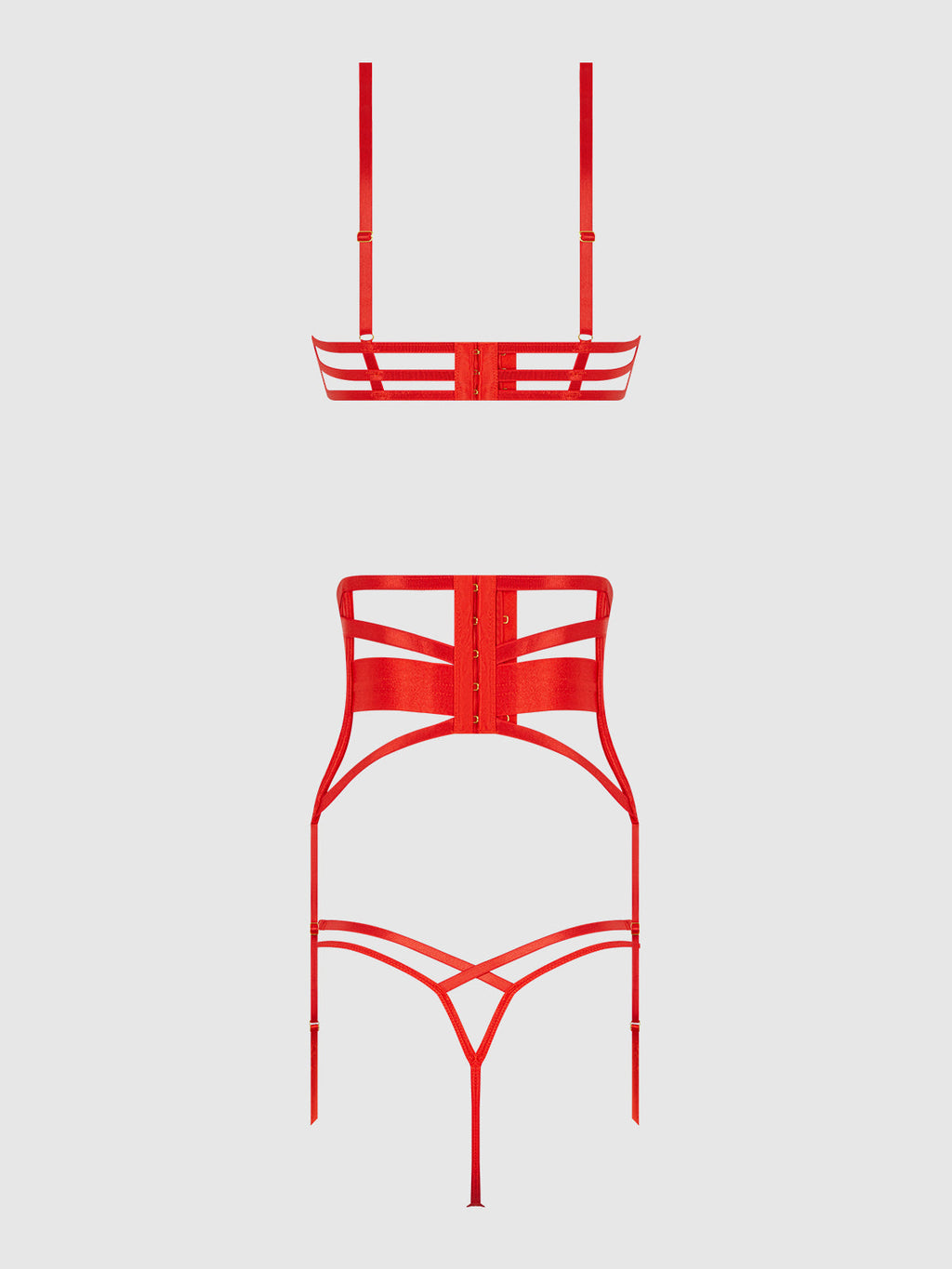 Nadia Lace & Mesh Bra, Garter & G-String Set from Love It Curvy
