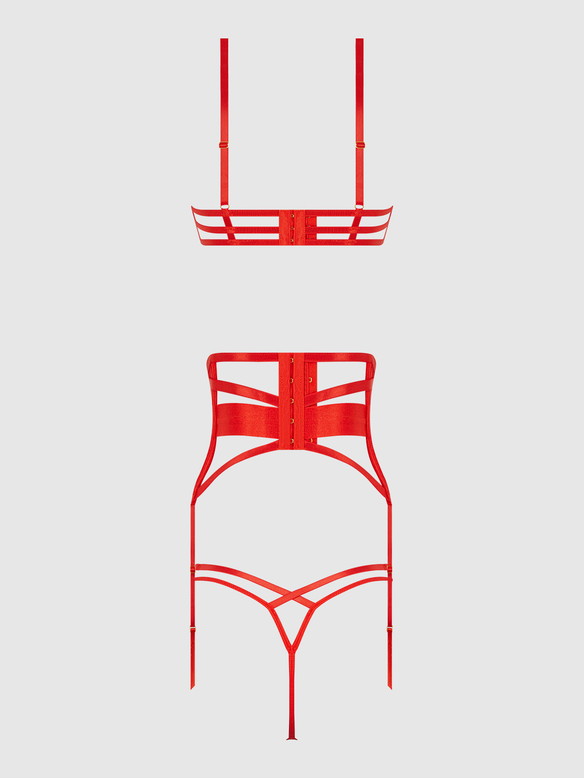 Nadia Lace & Mesh Bra, Garter & G-String Set from Love It Curvy