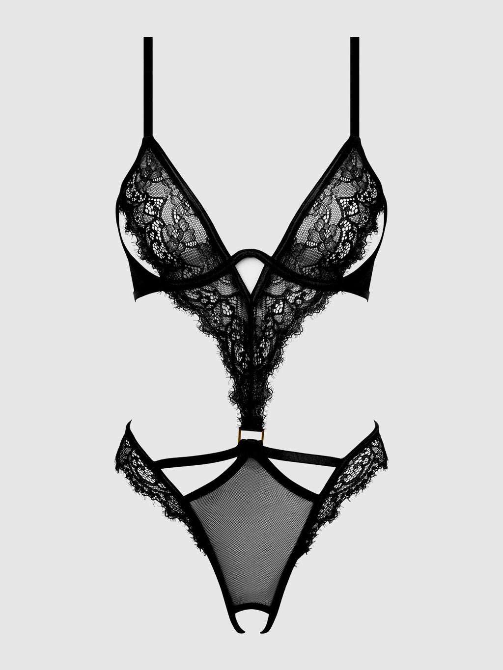 Nadia Lace & Mesh Cutout Teddy from Love It Curvy