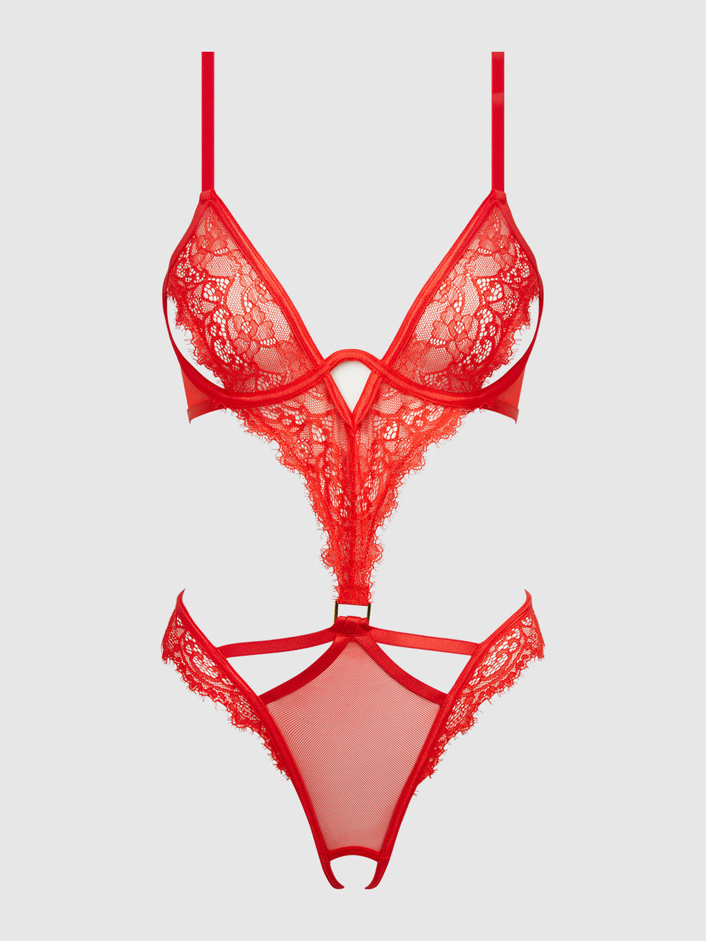 Nadia Lace & Mesh Cutout Teddy from Love It Curvy