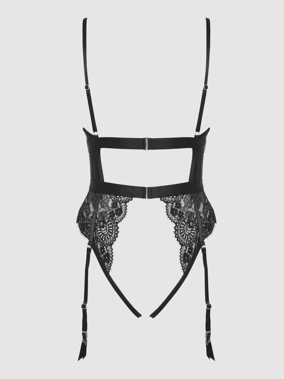 Helena Lace &amp; Satin Wireless &amp; Open Back Teddy from Love It Curvy