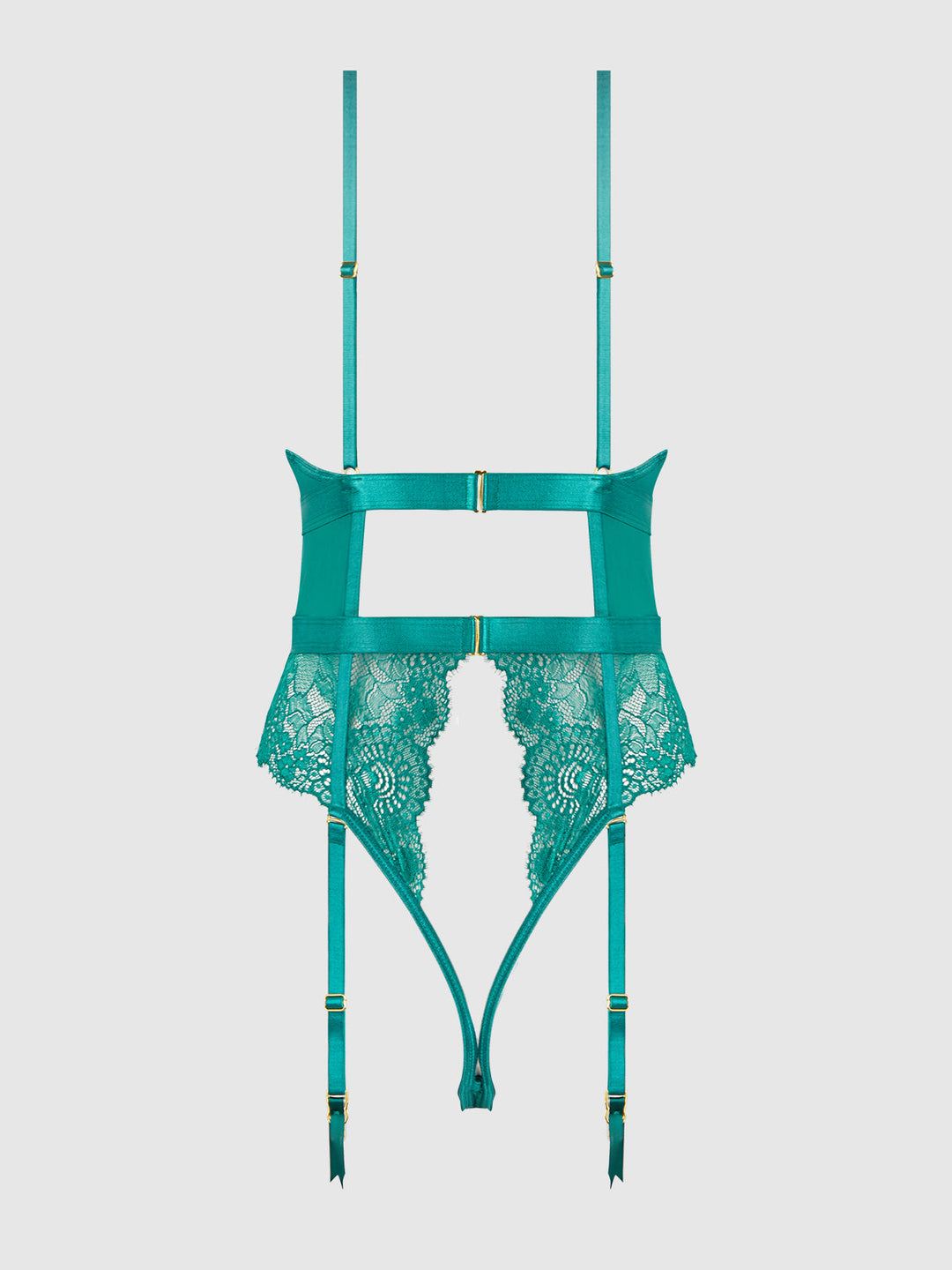 Helena Lace &amp; Satin Wireless &amp; Open Back Teddy from Love It Curvy