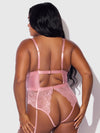 Helena Lace & Satin Wireless & Open Back Teddy from Love It Curvy