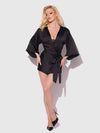 Helena Satin & Lace Back Short Robe from Love It Curvy