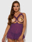 Bianca Lace & Mesh Open Cup Babydoll & Tie Side Thong Set from Love It Curvy