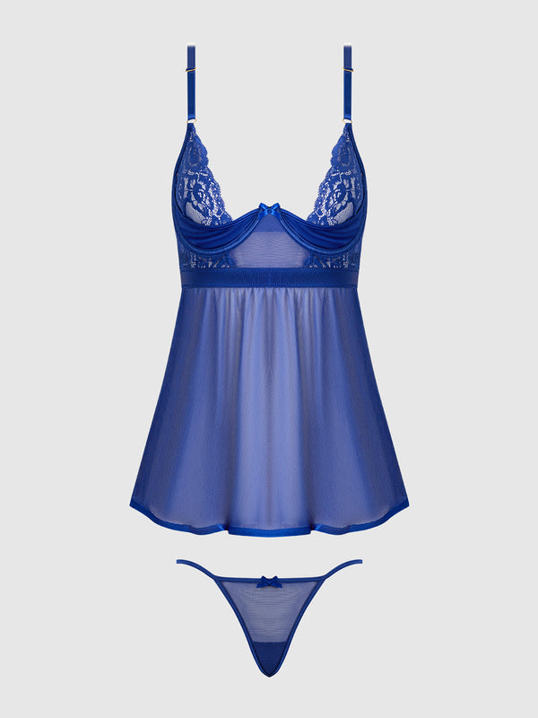 Natasha Lace & Micro Babydoll & G-String Set from Love It Curvy