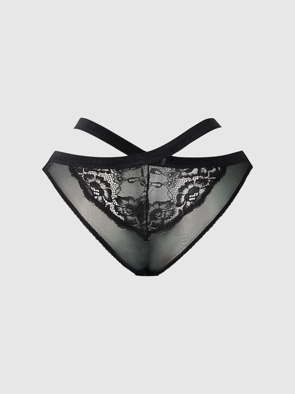 Natasha Lace & Mesh Strappy Hipster from Love It Curvy