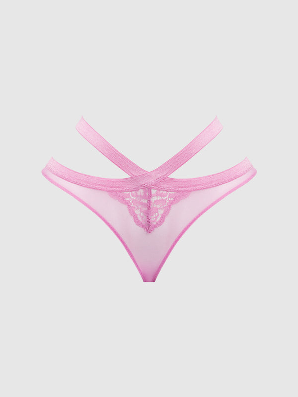 Natasha Lace & Mesh Strappy Hipster from Love It Curvy