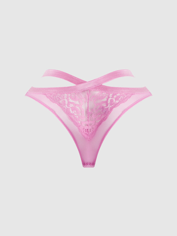 Natasha Lace & Mesh Strappy Hipster from Love It Curvy