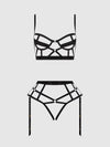 Devon Open Cup Bra & Crotchless & Backless Hipster Set from Love It Curvy