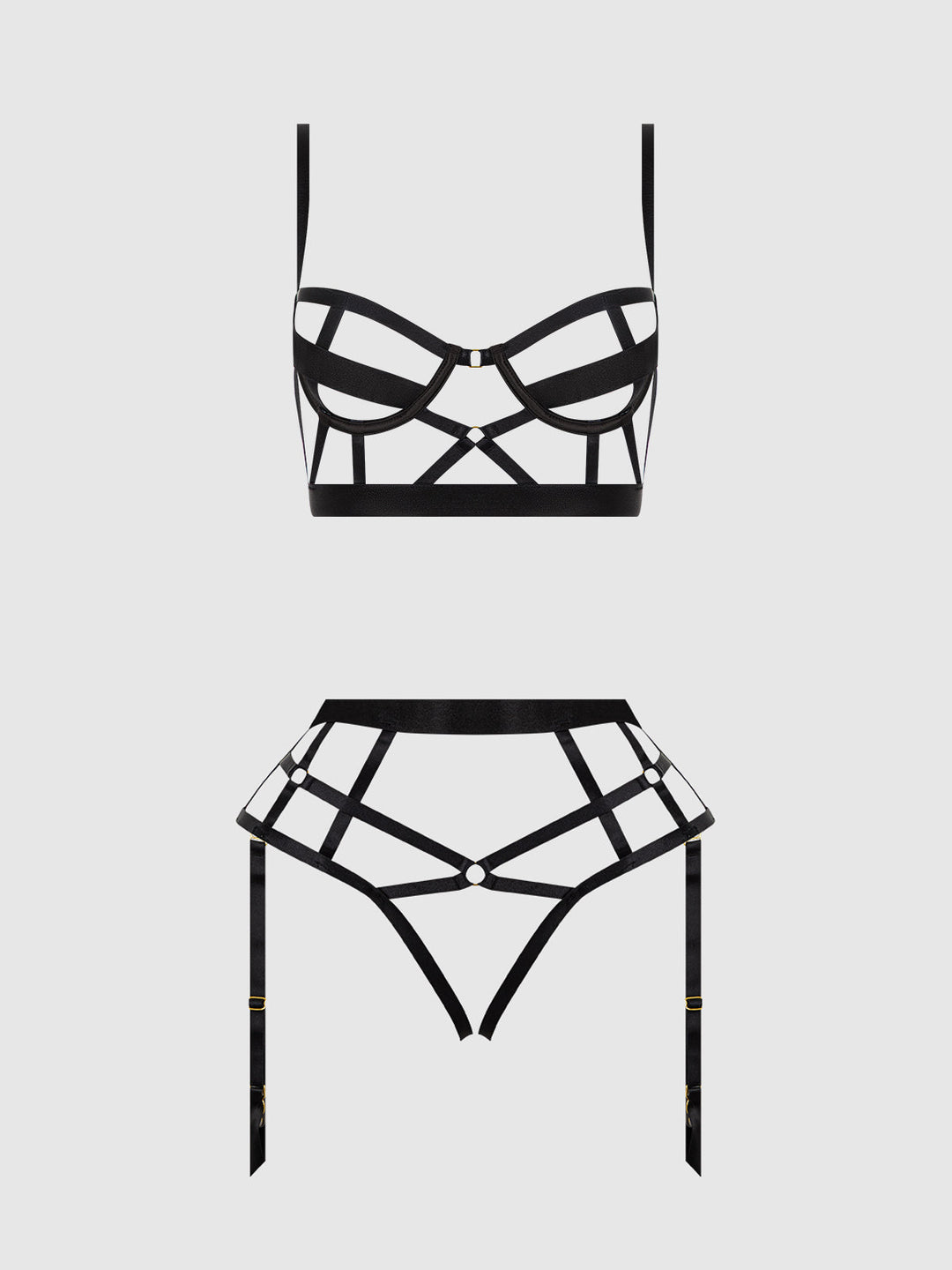 Devon Open Cup Bra &amp; Crotchless &amp; Backless Hipster Set from Love It Curvy