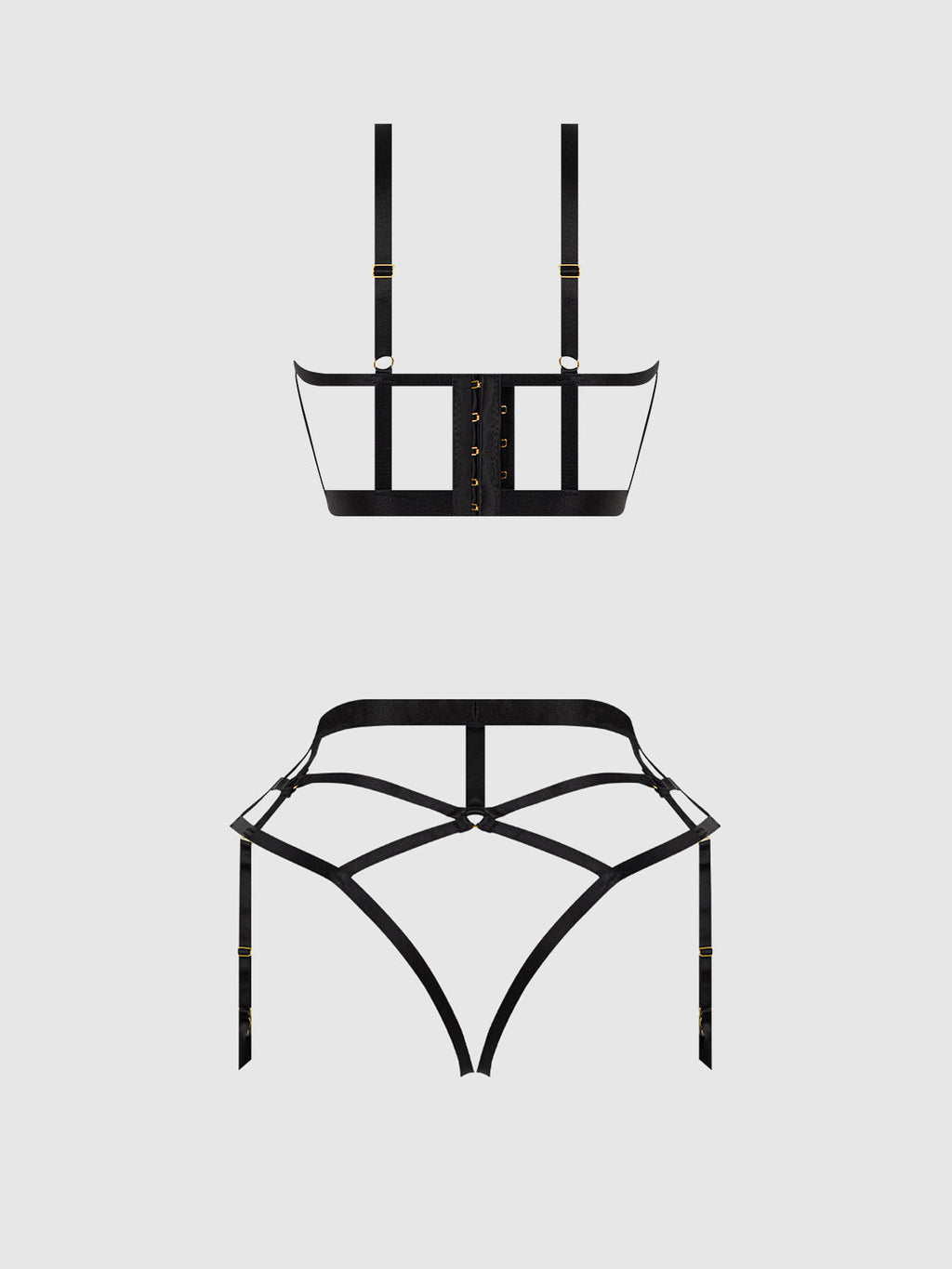 Devon Open Cup Bra & Crotchless & Backless Hipster Set from Love It Curvy