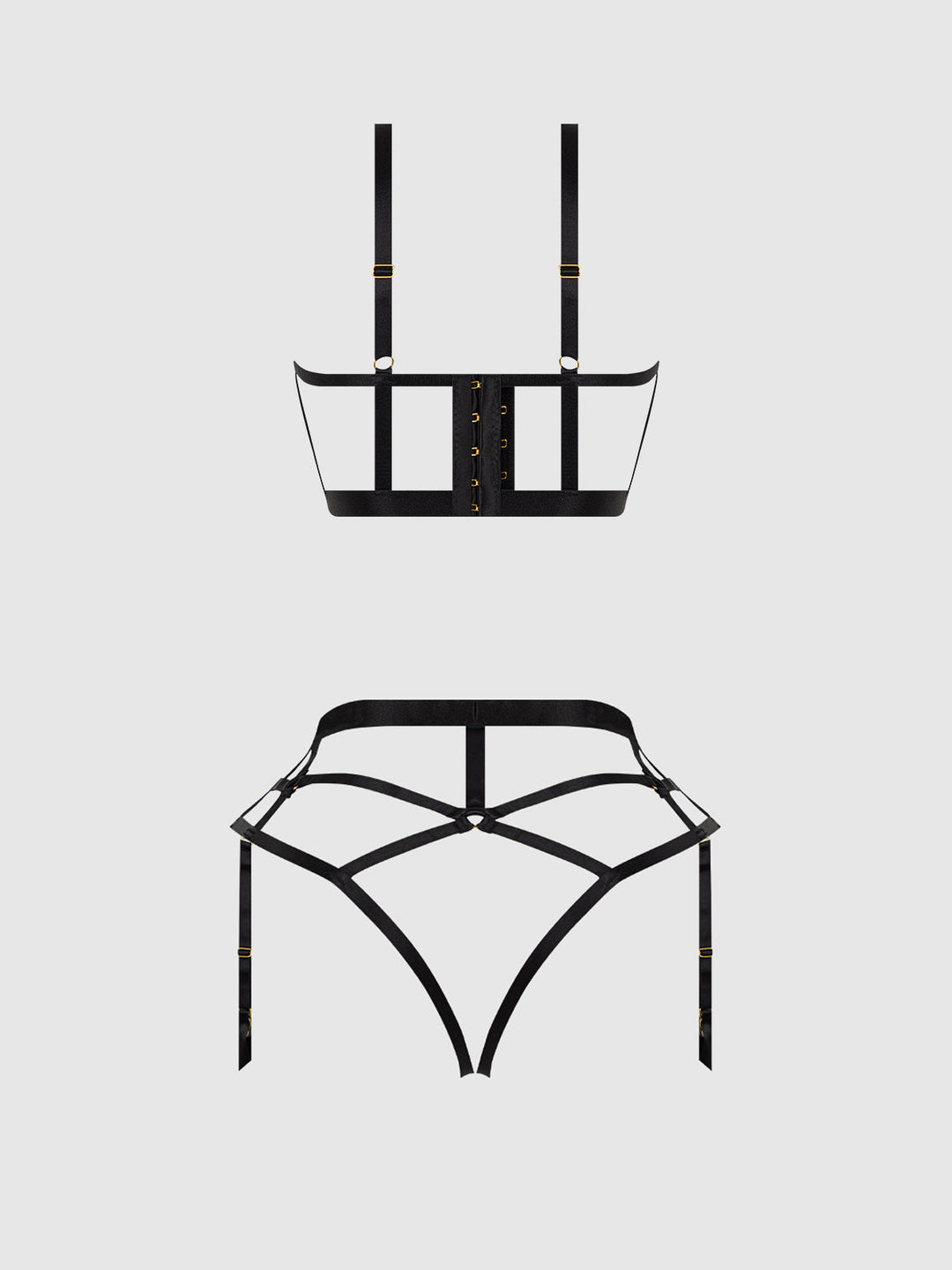 Devon Open Cup Bra &amp; Crotchless &amp; Backless Hipster Set from Love It Curvy