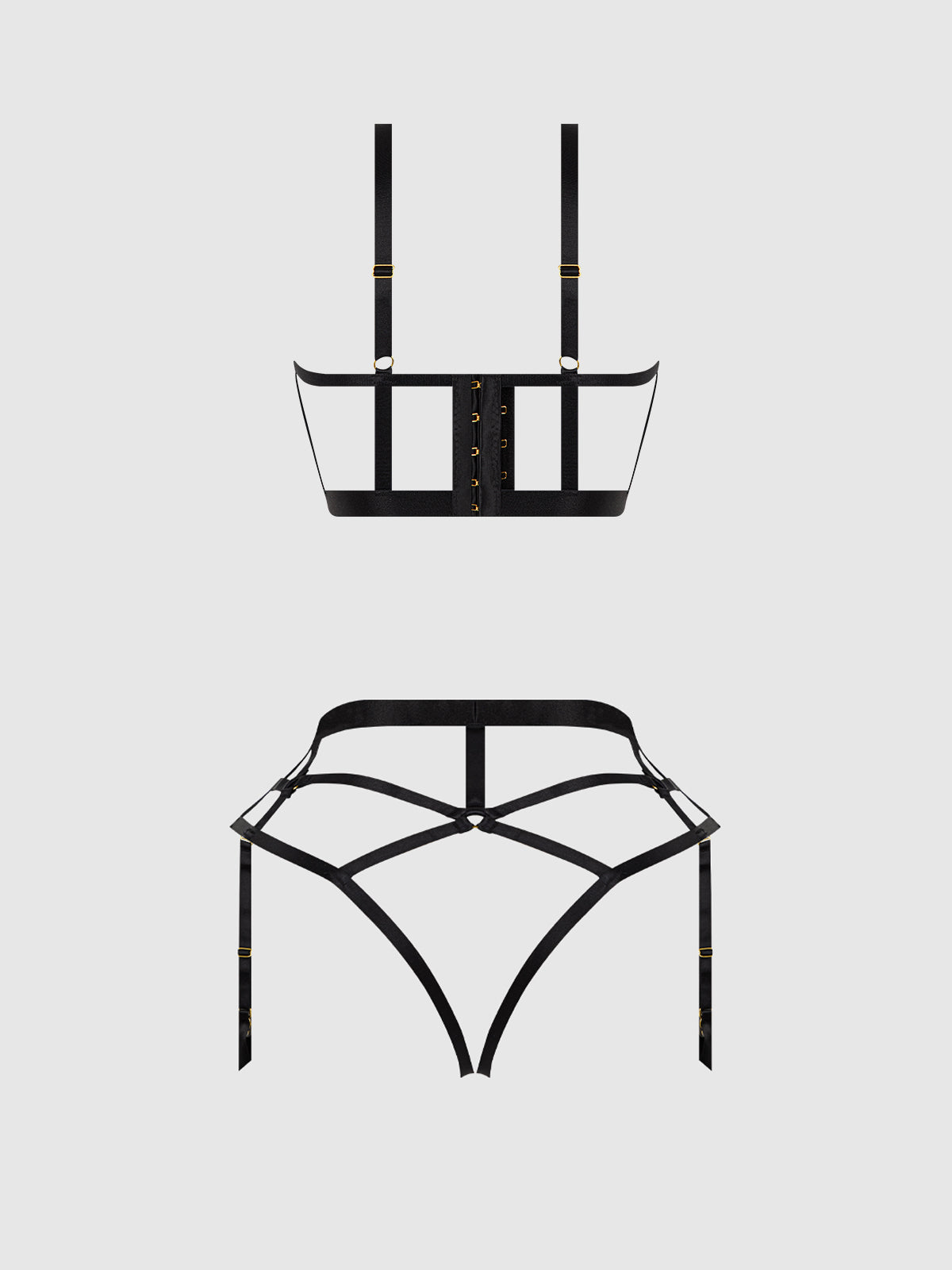 Devon Open Cup Bra & Crotchless & Backless Hipster Set from Love It Curvy