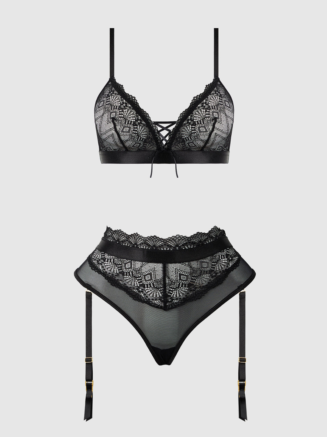 Vivienne Lace &amp; Micro Bralette &amp; Thong Set from Love It Curvy