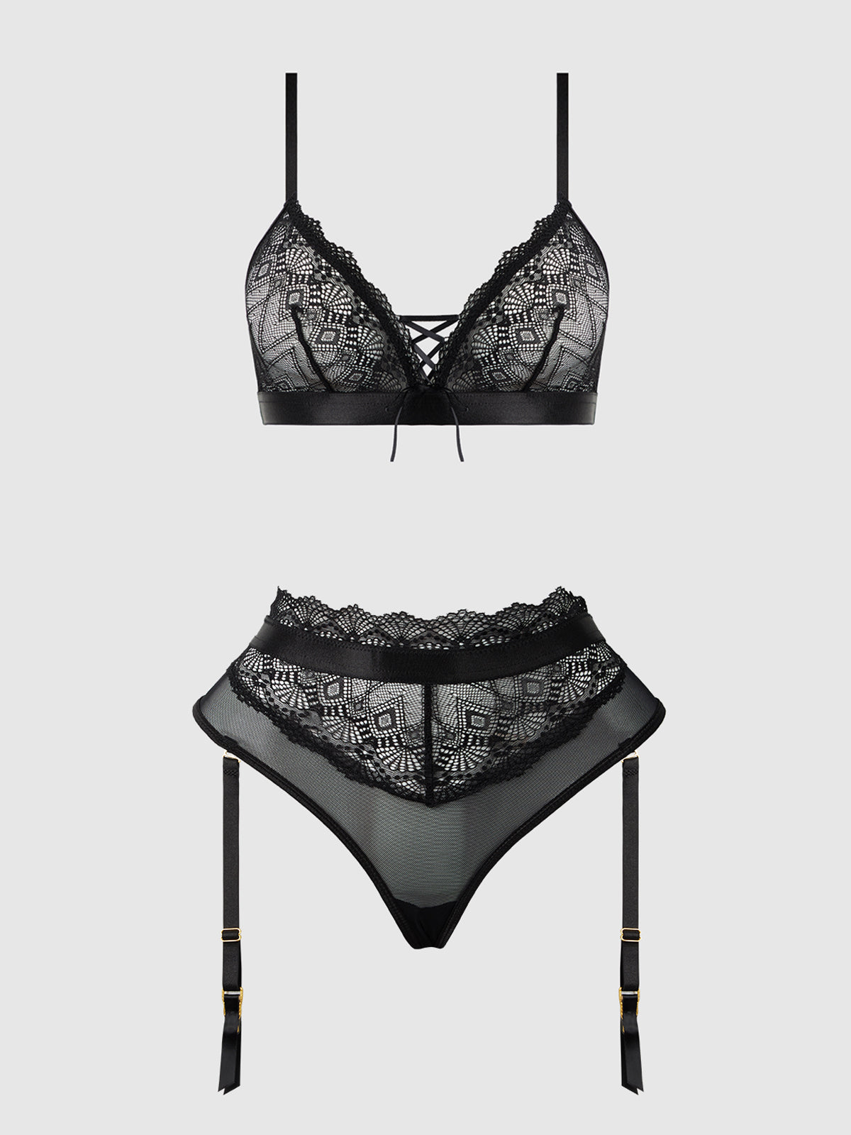 Vivienne Lace & Micro Bralette & Thong Set from Love It Curvy