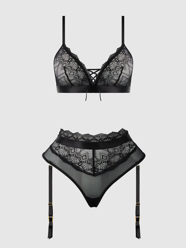 Vivienne Lace & Micro Bralette & Thong Set from Love It Curvy