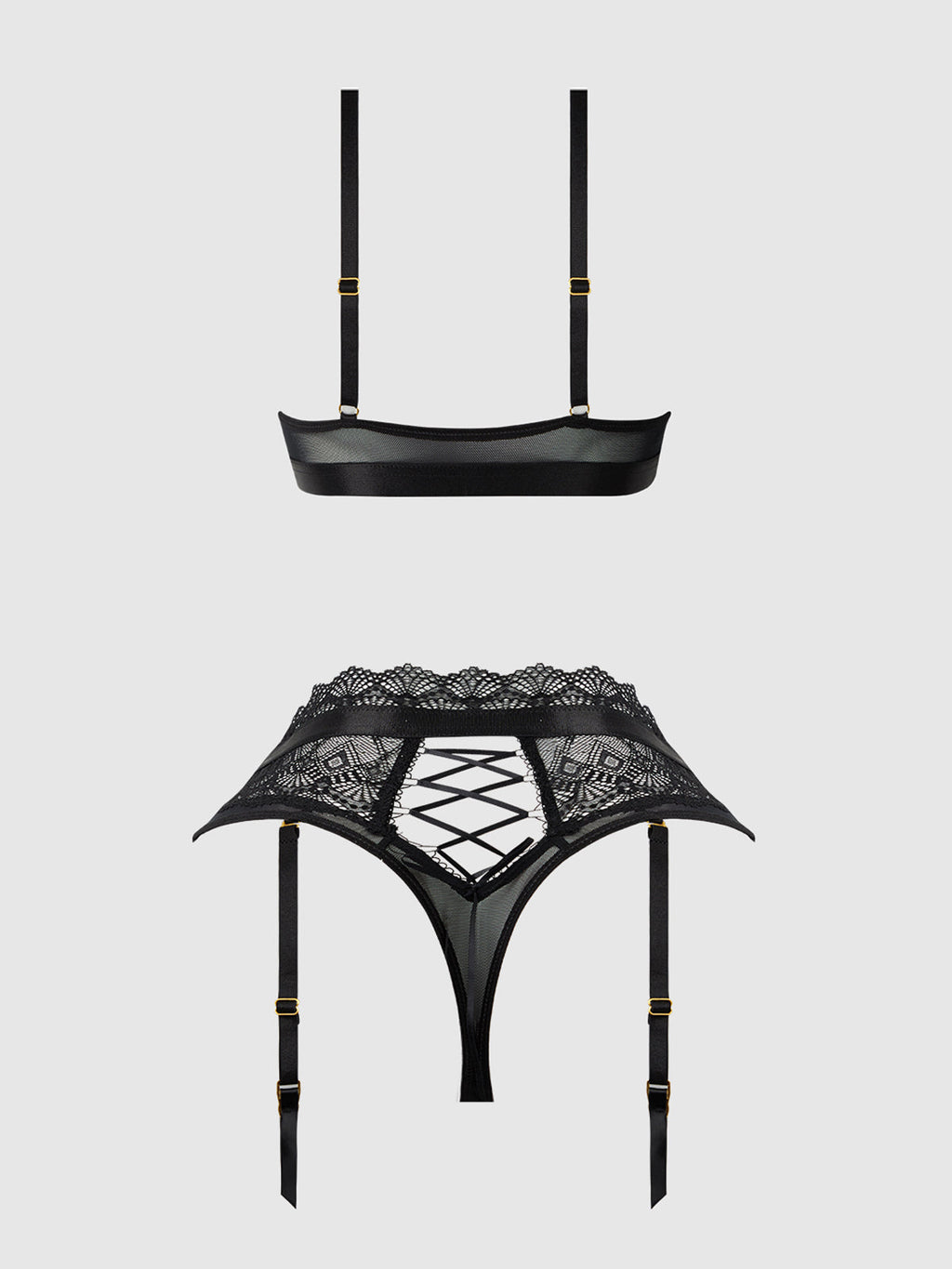 Vivienne Lace & Micro Bralette & Thong Set from Love It Curvy