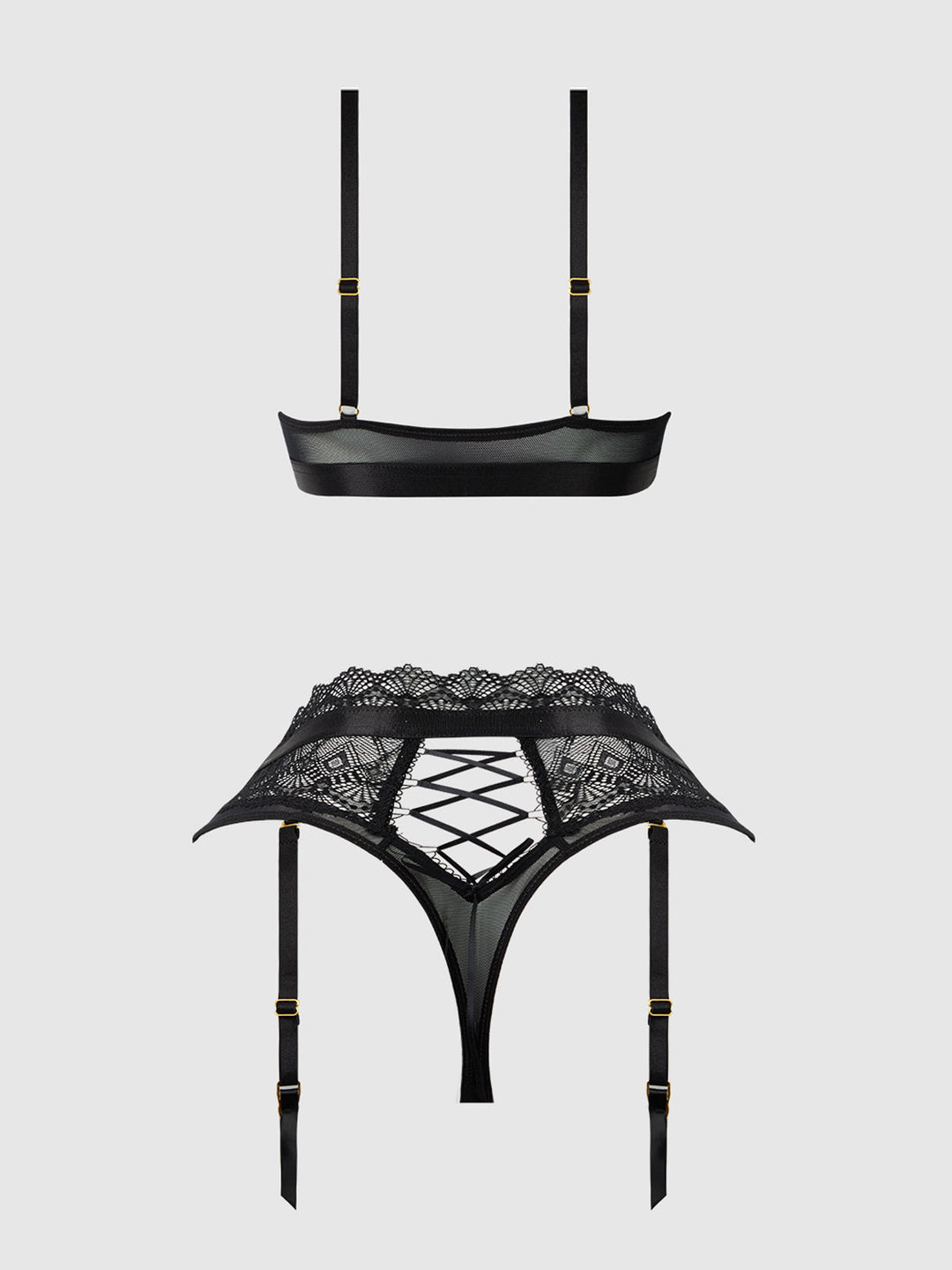 Vivienne Lace &amp; Micro Bralette &amp; Thong Set from Love It Curvy