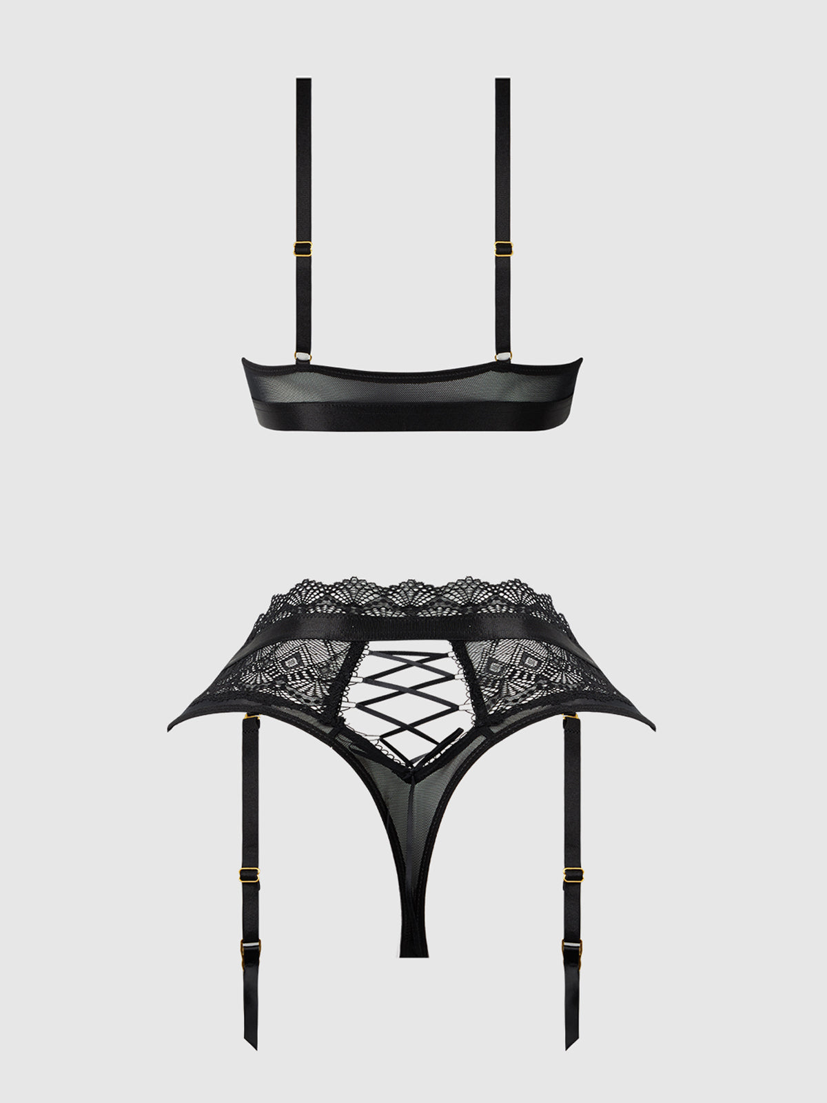 Vivienne Lace & Micro Bralette & Thong Set from Love It Curvy