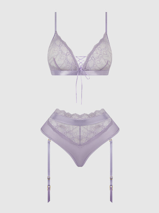 Vivienne Lace & Micro Bralette & Thong Set from Love It Curvy